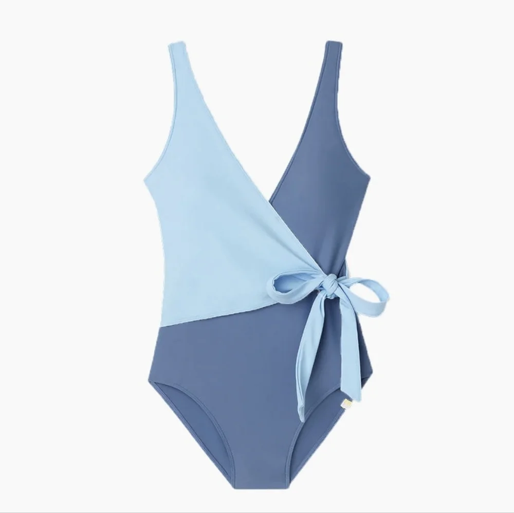 Summersalt Long Torso Perfect Wrap One-Piece – Size 6 LT | Sky & Blue Mountain - Picture 8 of 13